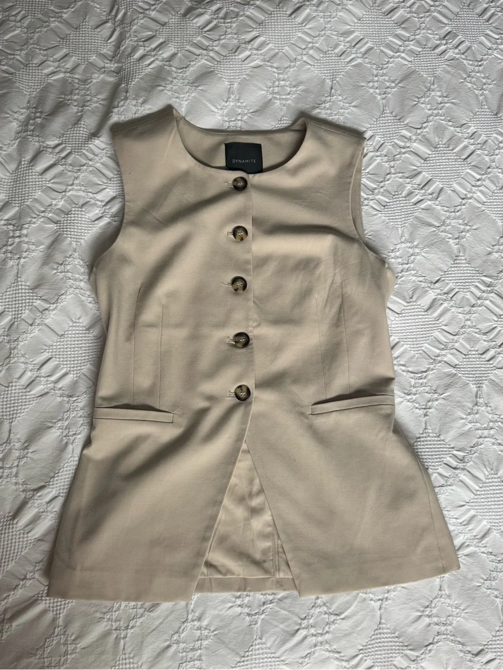 Dynamite Beige Vest - Picture 1 of 3